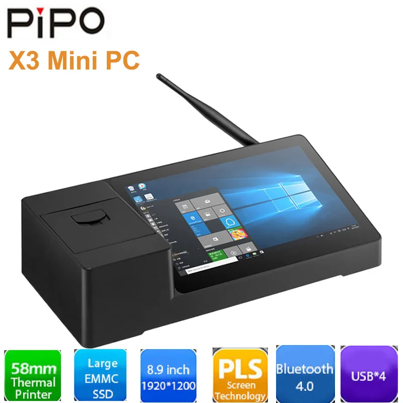Pipo X3 Мини ПК четырехъядерный процессор Intel Cherry Trail Z8350 HD Графика 400 2 Гб Оперативная