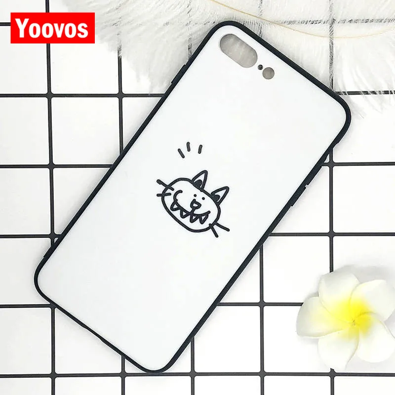 Yoovos New Cat Fish Phone Cases For IPhone 6 7 8 Case Iphone 6Plue 7Plus 8Plus X With PC Back And Soft TPU Frame Cover |