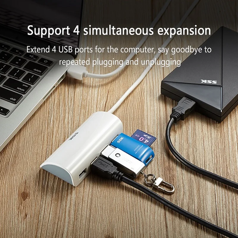 SSK SHU808 портативный USB3.0 концентратор Высокоскоростной 4 порта usb хаб USB