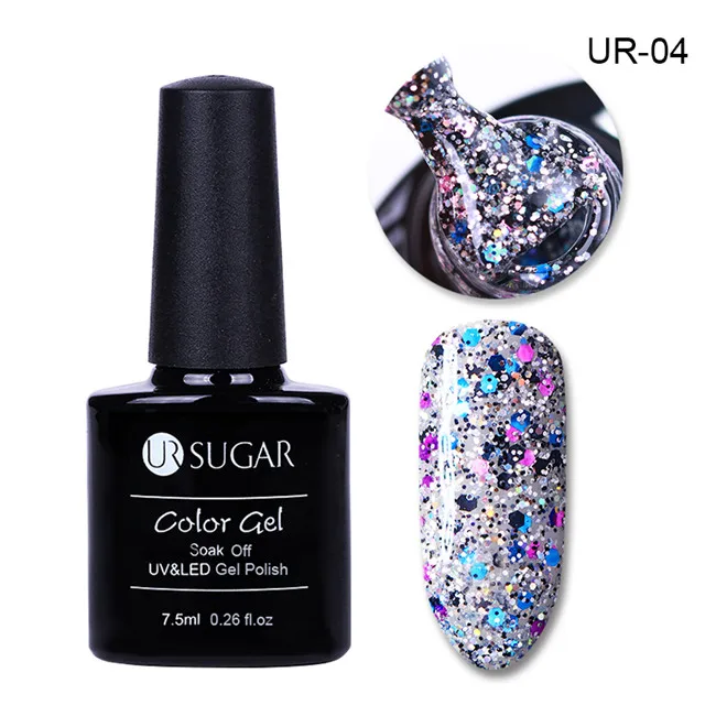 Diamond4 Ur Sugar 7,5 мл Радужный голографический Гель-лак для ногтей неоновый мерцающий сияющий блеск замачиваемый УФ-светодиодный лак - Цвет: Diamond4