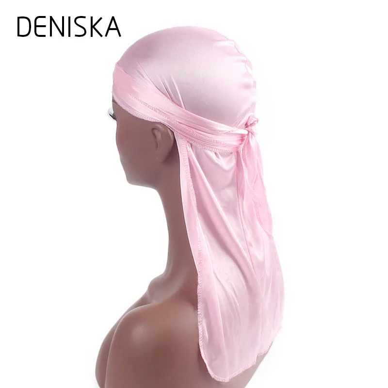 Новая мода Для мужчин атласная Durags бандану тюрбан парики шелковистая Durag