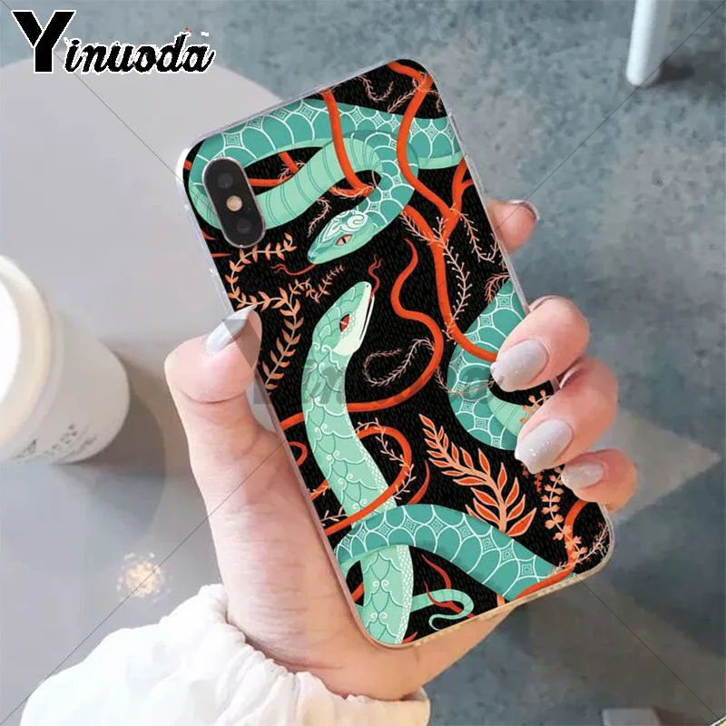 11pro MAX Животное змея и папоротник красочные милые аксессуары для телефона чехол
