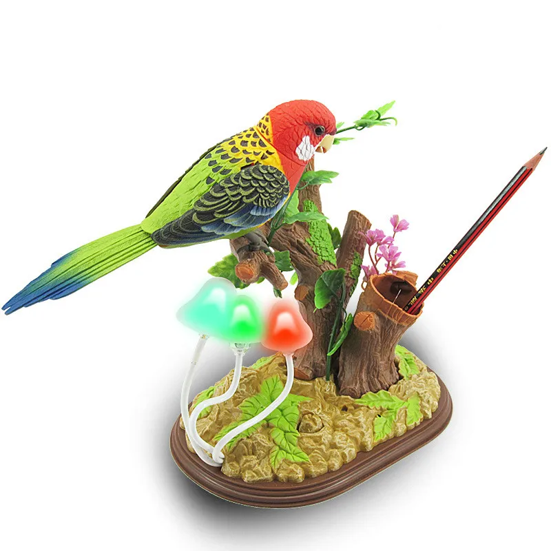 3D Gags Jokes Toy Voice Activated Bird Children's Electric Simulation Can Dancing and Singing Parrots Decoration Art | Игрушки и