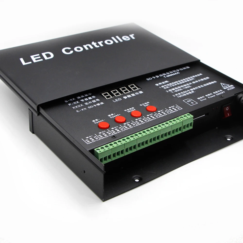 LED T1000S T4 T8000AC 256 пикселей sd карты RGB полноцветный контроллер для WS2801 WS2811 WS2812B LPD6803