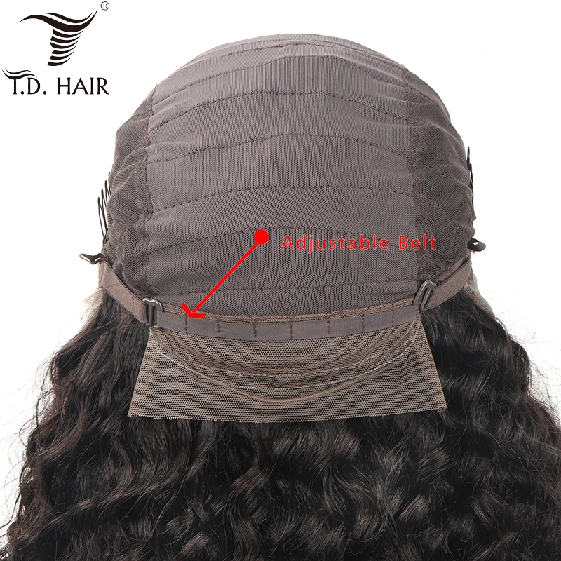 Tdhair глубокая волна Синтетические волосы на кружеве человеческих волос парики для чернокожих Для женщин 130% 150% 180% плотность натуральный Цвет парик с крупными волнами