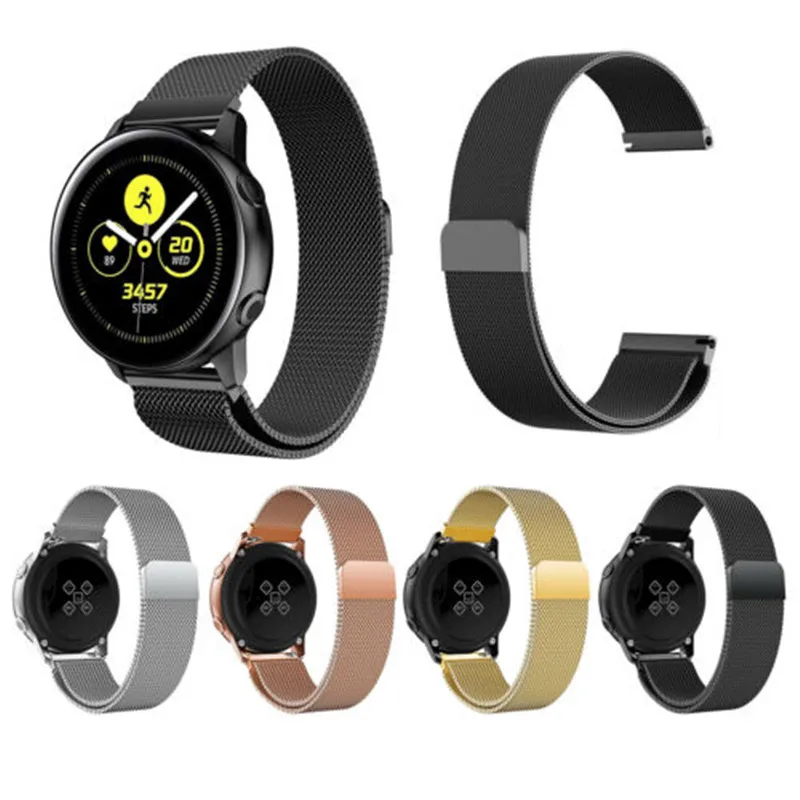 Фото Milanese Loop Stainless Steel Metal Band For Samsung Galaxy Watch Active 20mm Wristband Электроника Milanese Loop Stainless Steel Metal Band For Samsung Galaxy Watch Active 20mm Wristband Электроника