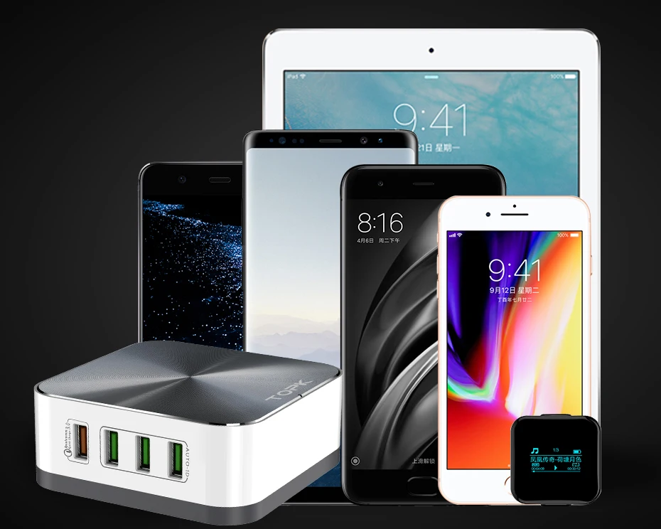 TOPK 8-Порты и разъёмы quick charge 3,0 телефон зарядное устройство для мобильных телефонов huawei кабель для быстрой зарядки usb зарядное устройство EU/US/UK штекер Адаптер для настольных ПК