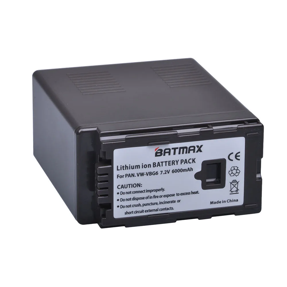 Аккумулятор VWVBG6 VBG6 4 шт. 6000 мА · ч батарея для Panasonic с зарядкой от аккумулятора