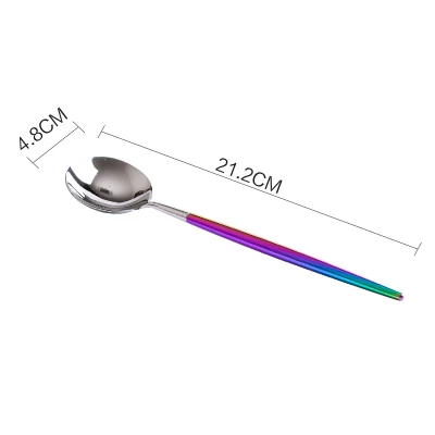 Silver-Dinner Spoon Набор столовых приборов из нержавеющей стали, столовые вилки, ножи, кофейные ложки, столовая посуда, роскошные западные столовые приборы, домашняя ресторанная посуда, поставщик - Цвет: Silver-Dinner Spoon
