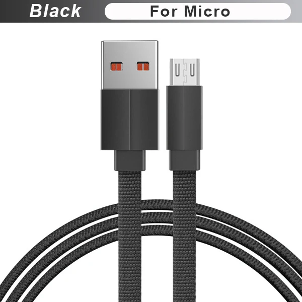 Black for Micro FBYEG 3A микро USB кабель нейлон Быстрая зарядка USB кабель для передачи данных для samsung Xiaomi LG планшет Android мобильный телефон usb зарядный шнур - Цвет: Black for Micro