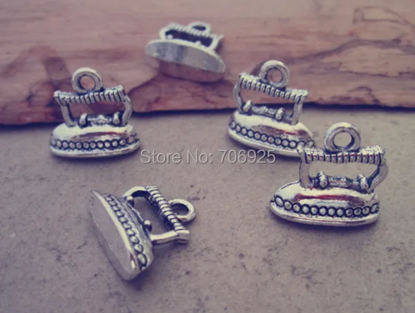 

40pcs/lot antique silver iron Charm pendant accessories 13mmx14mm