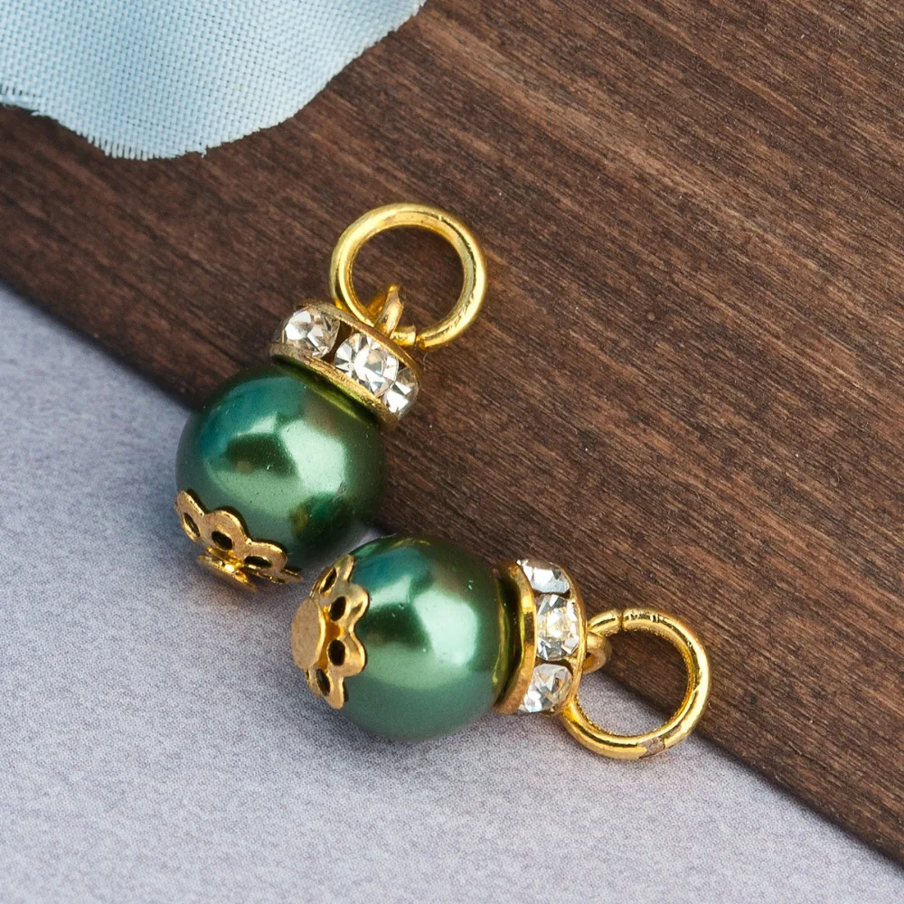 DoreenBeads подвески из сплава и стекла на основе цинка круглый золотой цвет красный