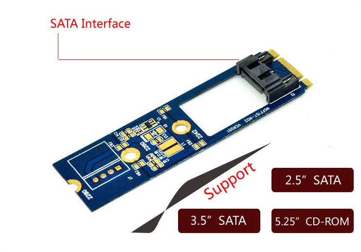 Адаптер 50 шт./лот M2 на SATA M.2 KEY B M NGFF 7Pin SATAIII SATA3.0 SSD плата преобразователя карта для