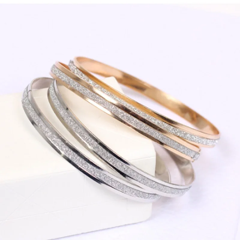 Модный 1 шт. корейский ювелирный двойной матовый браслет из розового золота