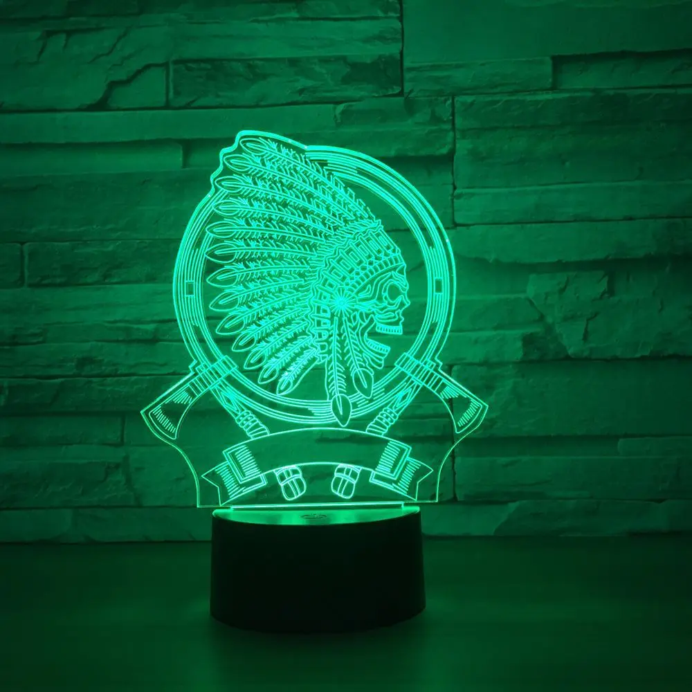 Светодиодный настольный светильник Chief многоцветный сенсорный 3D ночник с USB для