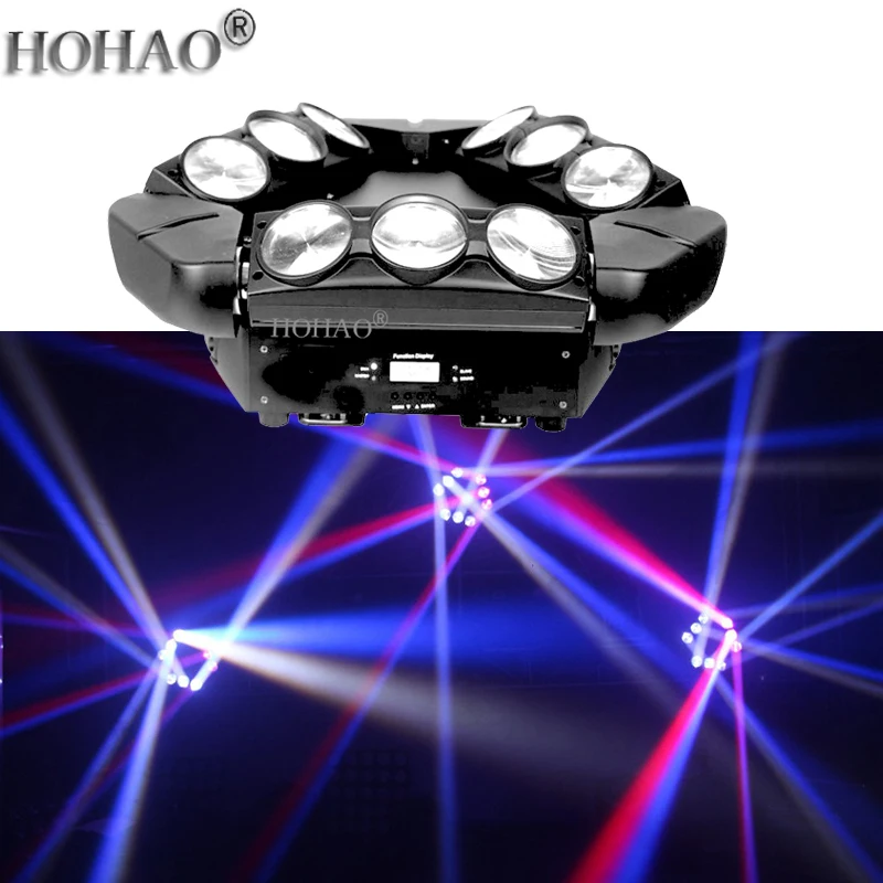 HOHAO 2X продаж высокое Яркость 9X12 Вт RGBW 9 птицы перемещения луча света диско