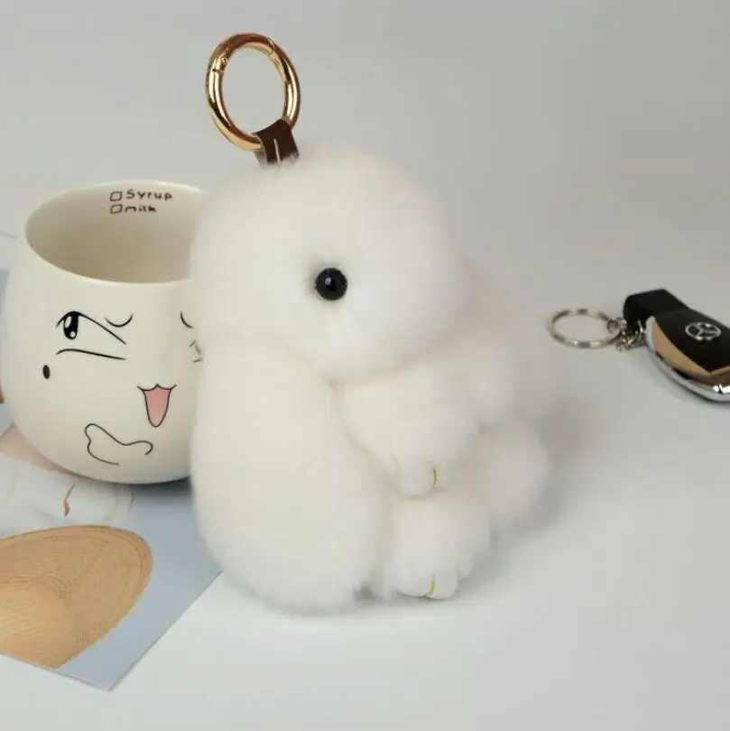 Oly2u New Arrival Sale Hot Bunny 15CM Rex Fur Rabbit Fashion Keychain For Gift Bag llaveros Tassel Jewelry|fashion keychain|keychain fashionkeychain