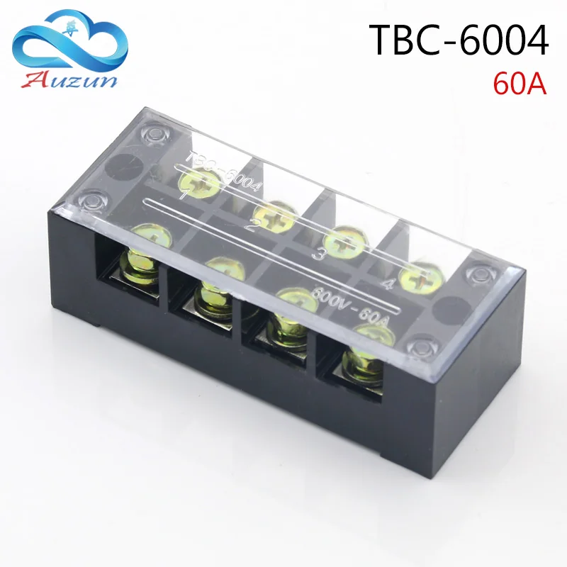TBC-6004 Terminal Blocks Fixed Terminals High Current 60A 4P Copper Contact | Обустройство дома