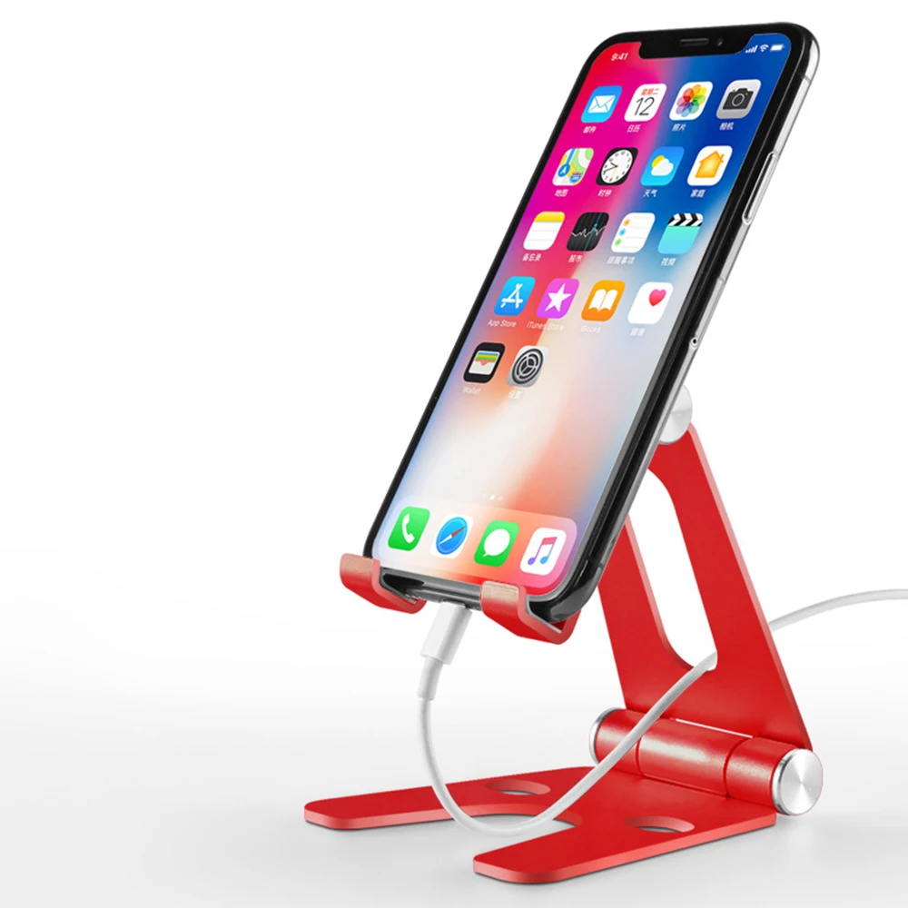Красный Универсальный Алюминиевый Стенд Настольный держатель для Xiaomi мобильного телефона держатель для iPhone металлический стойка для планшета для ipad Черная пятница - Цвет: Красный