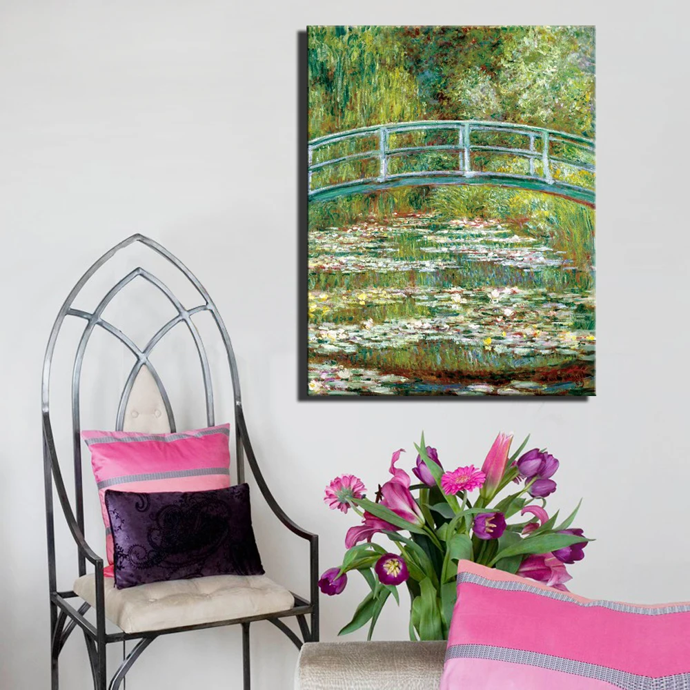 Monet водяная Лилия пруд Масляные картины печать на холсте для гостиной настенные