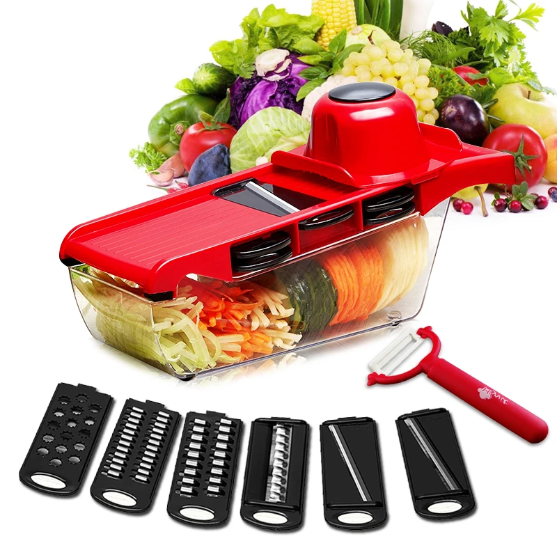 

1Set Vegetable Cutter With Steel Blade Mandoline Slicer Potato Peeler Carrot Cheese Grater Vegetable Slicer Kitchen Accessories