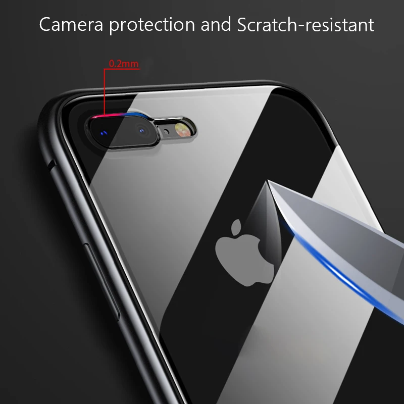 Магнитный поглощающий чехол для iPhone X XS XR 11 Pro Max 8 7 6S 6 Plus SE 2020 прозрачный 9H
