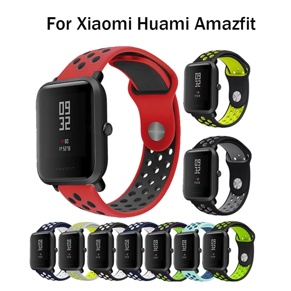 Силиконовый ремешок браслет для Huami Amazfit Bip 20 мм Xiaomi mijia кварц Garmin Forerunner 645 Vivoactive
