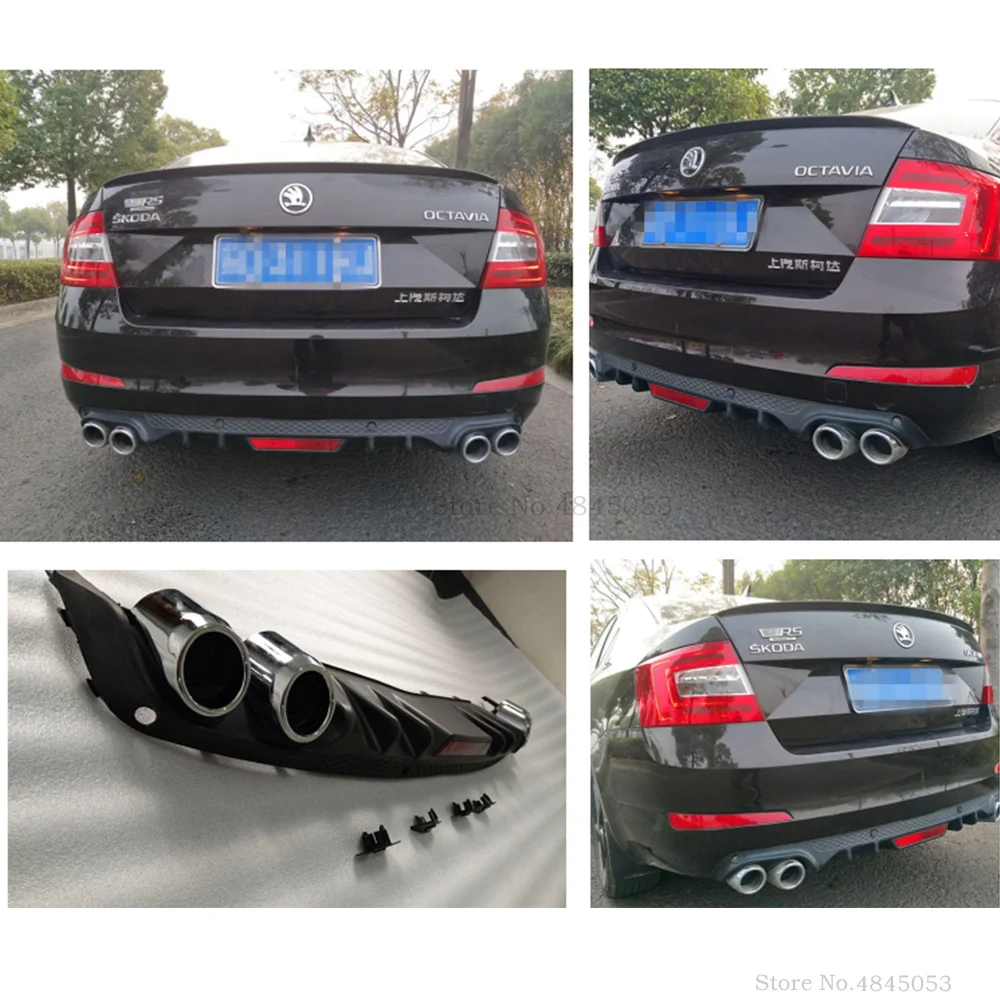 Автомобильный Стайлинг для Skoda Octavia до задний диффузор протектор Высокое качество ABS черный Задний бампер спойлер багажника