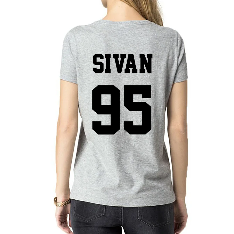 2020 Хлопковая женская футболка с принтом цифр летняя Повседневная разноцветная