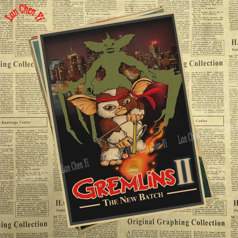 Gremlins Фэнтези фильм ужасов крафт бумага Плакат кафе высокое качество печати рисунок ядро декоративная живопись