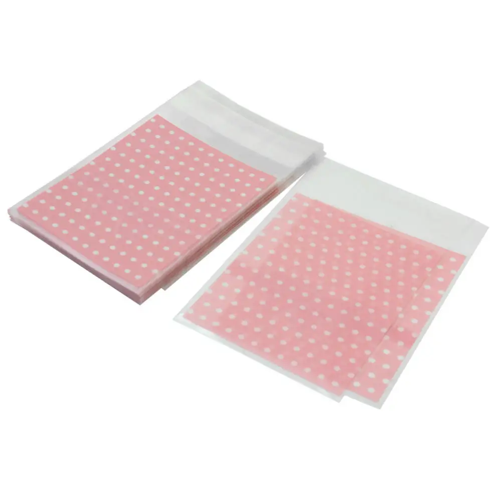50 шт. Милый Бант в горошек самоклеящийся пластиковый пакет 7 9 см ширину для