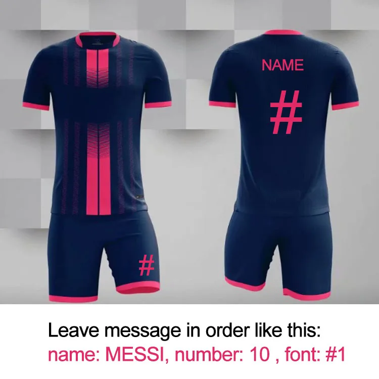 name and number Набор футболок для футбола на заказ, мужская форма для футбольной команды, комплект для мальчиков, детский костюм с принтом «сделай сам», футболка с короткими рукавами, спортивная одежда для фитнеса - Цвет: name and number