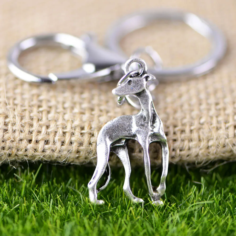 Antique Silver A003 грэйхаунд брелок подарок для любимого питомца собаки цинк Металл Серый Houngs брелоки Whippet симпатия памятный Кошелек ювелирные изделия - Цвет: Antique Silver