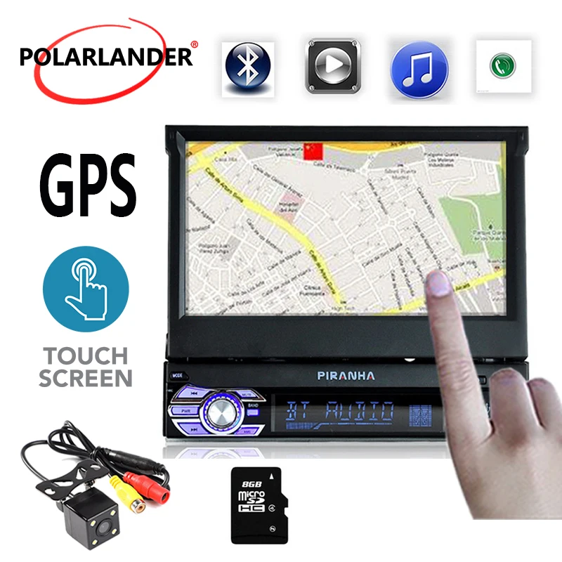 7 "за рубежом склад Bluetooth Сенсорный экран gps 1DIN Дистанционное управление