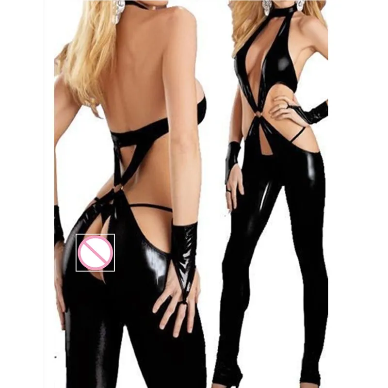 Открытая промежность кожаное танцевальное платье для ночного клуба DS Game