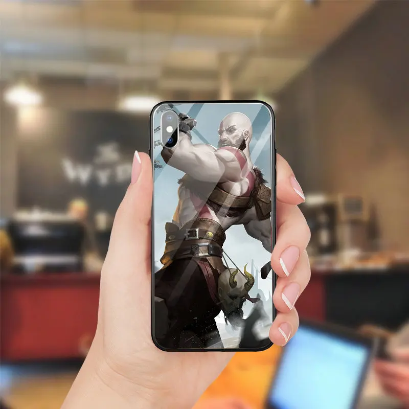 Модные Кратос Бог войны закаленное Стекло Transprent мобильного телефона Caess для Iphone 5