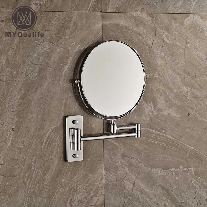 Удлиняющее Складное двухстороннее круглое зеркало для макияжа увеличительное