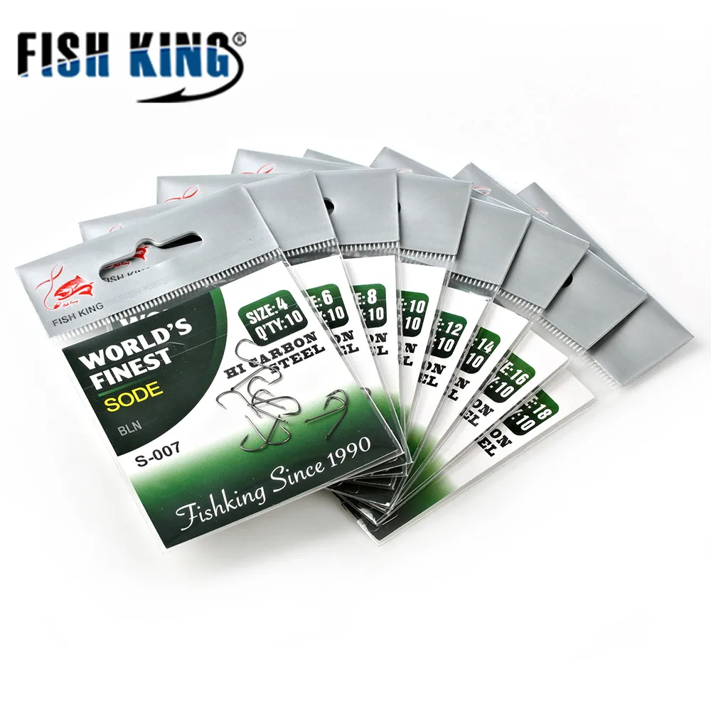 FISH KING Высокоуглеродистая сталь 50 шт./пакет рыболовный крючок плоские крючки для