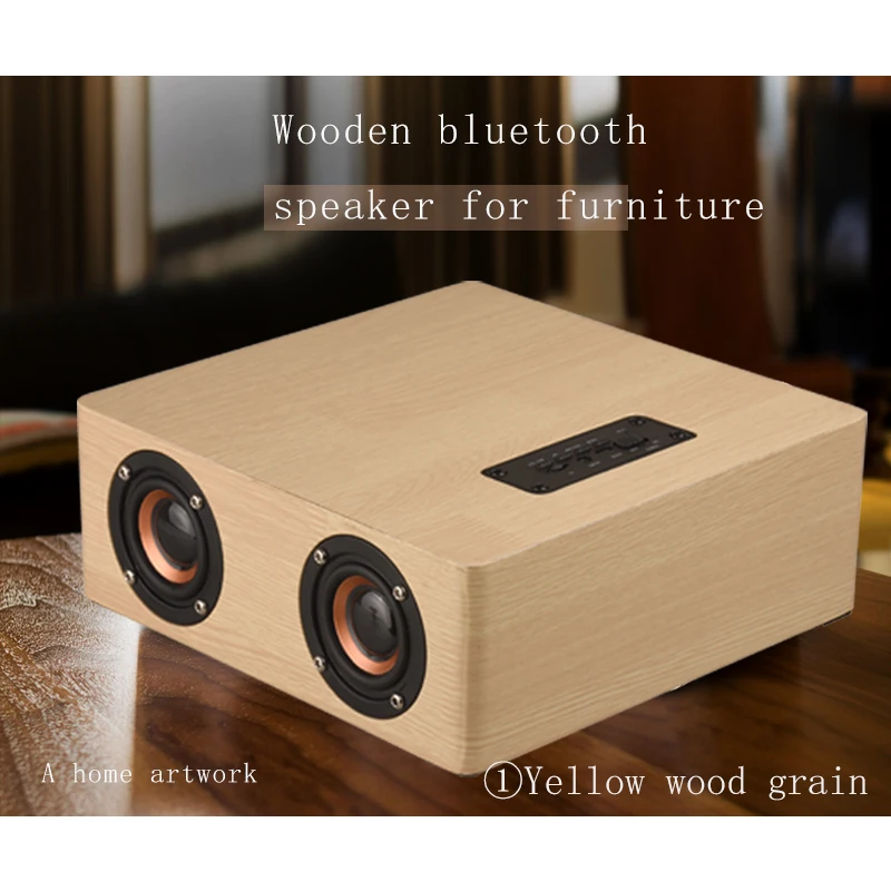 Деревянный беспроводной Bluetooth динамик HiFi стерео сабвуфер книжная полка динамик s деревянный 4 динамика сабвуфер поддержка AUX TF карта AUX