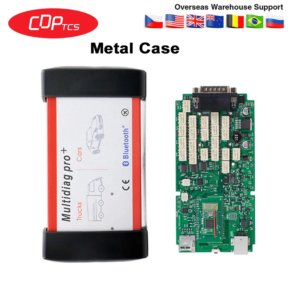 Multidiag pro+ металлический чехол cdp tcs bluetooth Одиночная зеленая плата,00 Keygen OBD2 считыватель кодов Авто OBD диагностический инструмент