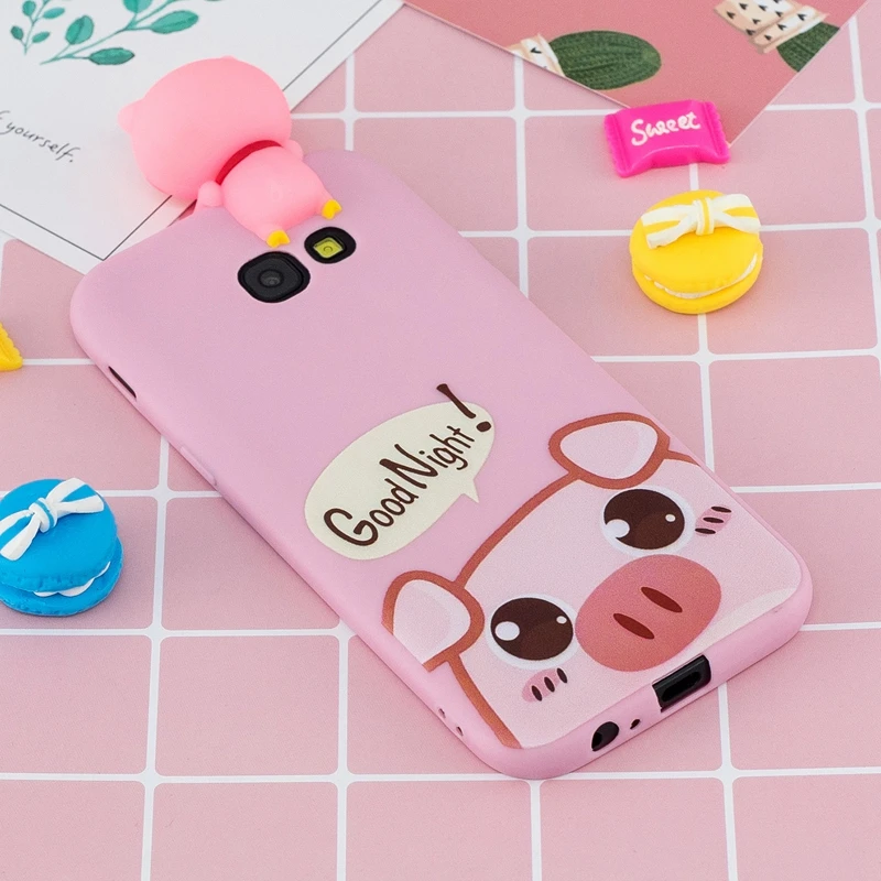 Чехол для Samsung Galaxy A7 2017 чехол A720 с 3D мультяшным котом пандой чехлы A720F Etui корпус |