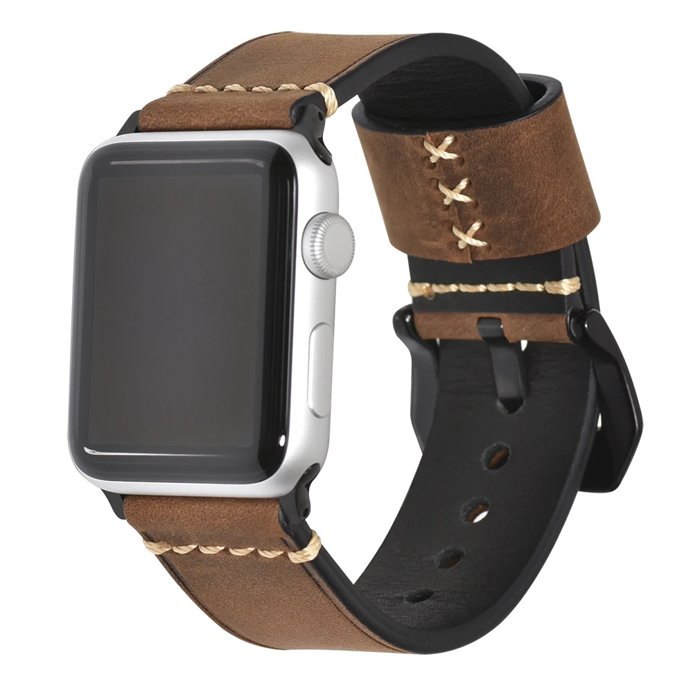 Ремешок для Apple watch BEAFIRY 38 мм 42 из натуральной телячьей кожи Crazy Horse iwatch 40 44