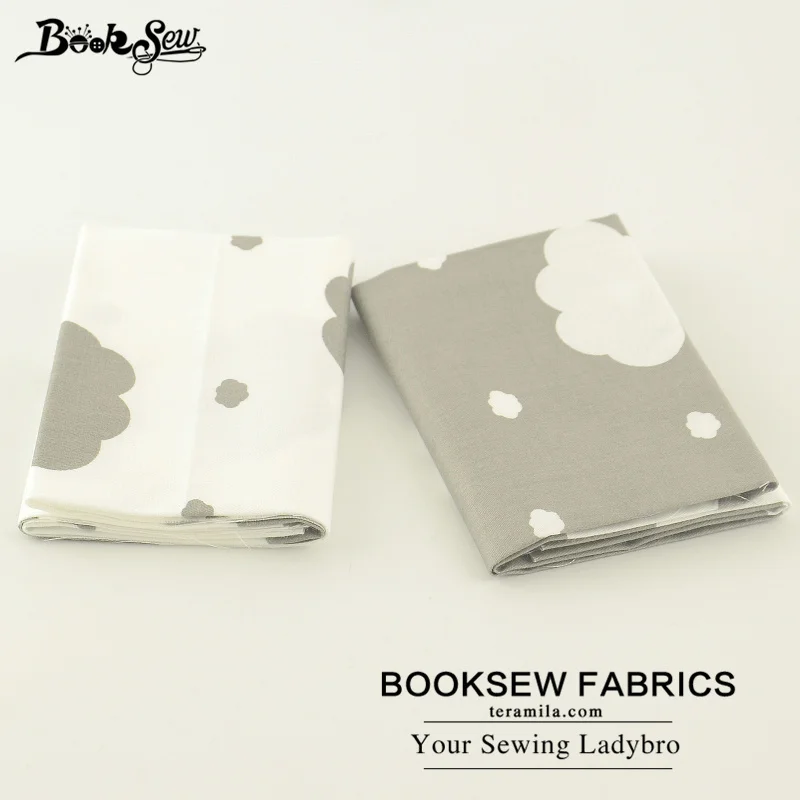 Новая серая хлопчатобумажная саржевая ткань Booksew 2 шт./лот 50x100 см для квилтинга