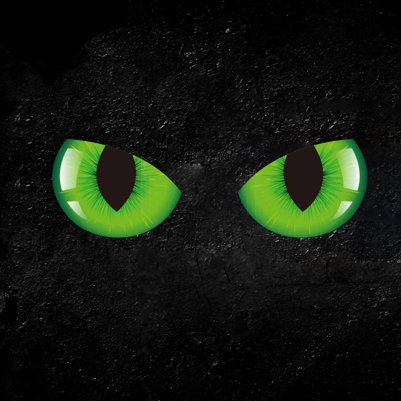 2pcs/pair 3D Cartoon Cat Eyes Car Stickers - Vinyl Decal Cover for Scratched Auto Motorcycle Body - Funny Accessories for Decoration image 4