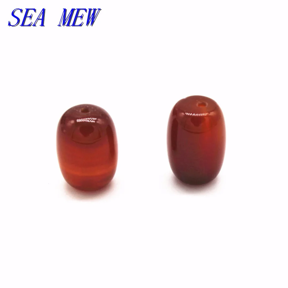 SEA MEW 30 шт Высокое качество амулеты красные бочки бусы из стекла и камней бусины