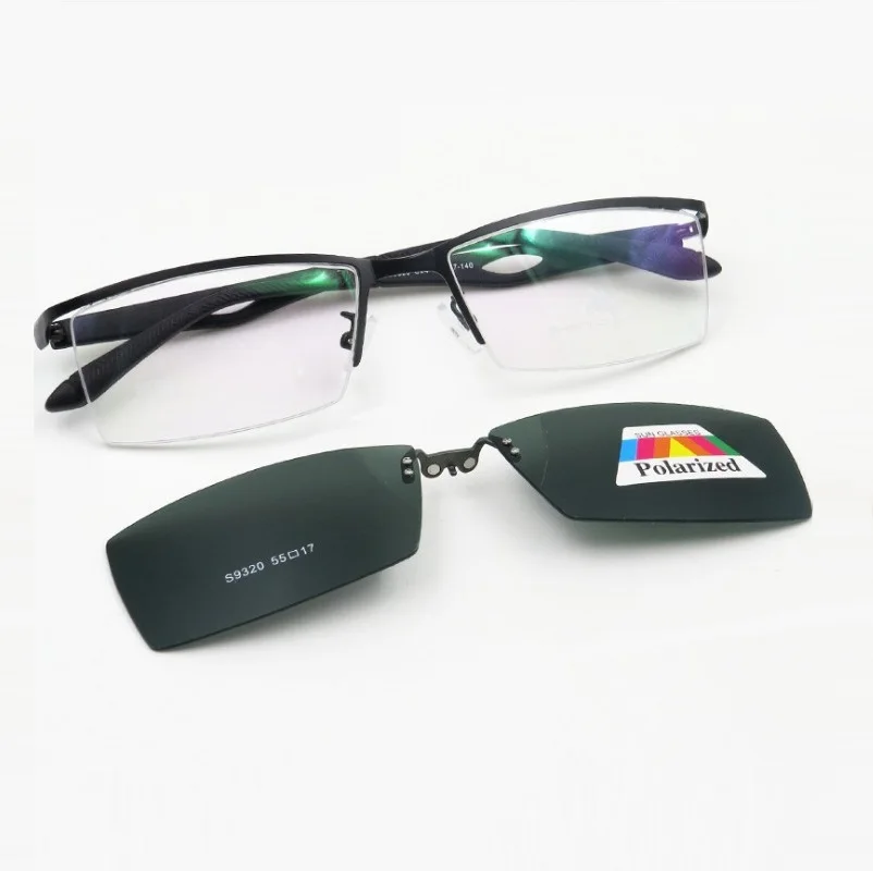 Поляризованные солнцезащитные очки с зеркальной клипсой из сплава для