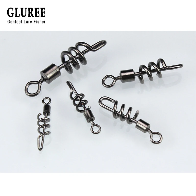 GLUREE 1 шт. 2 #4 #6 #8 #10 # рыболовный Поворотный Комплект защелкивающийся