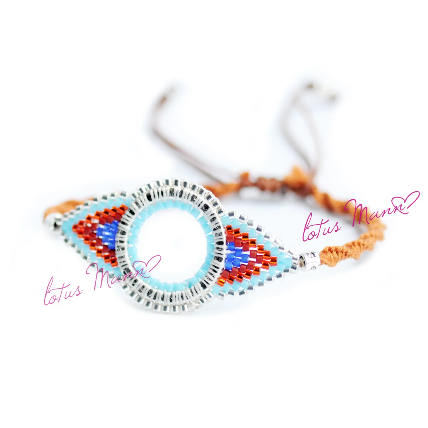 

Lotus mann evil eye knitted bracelet
