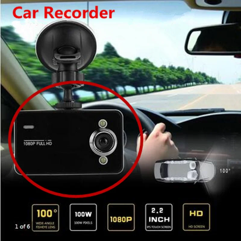 Видеорегистратор Full HD k6000 2 4 дюйма автотахограф угол съемки 90 градусов ночное