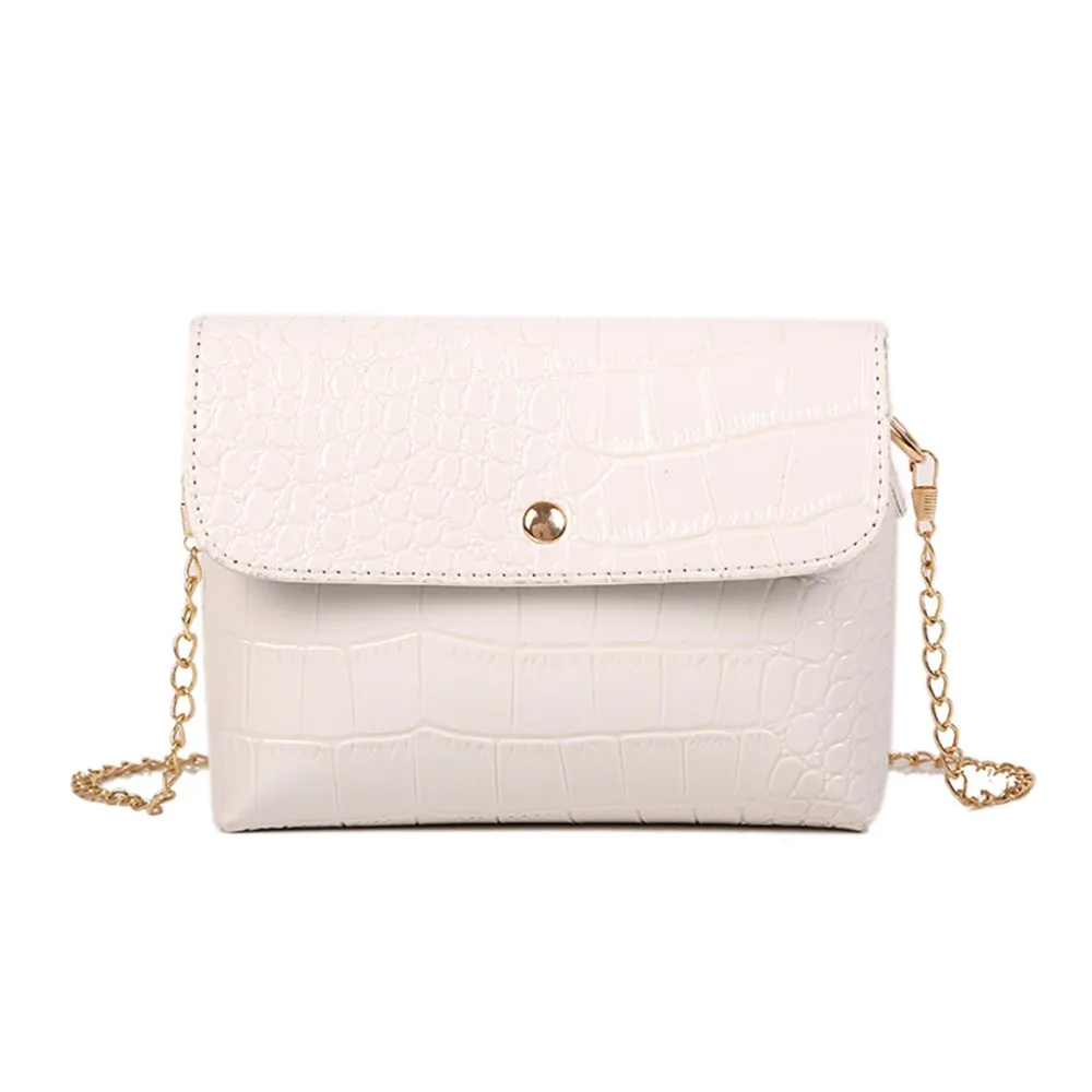 Женская сумка мессенджер на цепочке с диагональным поперечным Ремешком простая